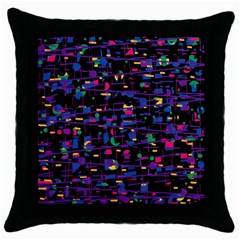 Purple Galaxy Throw Pillow Case (black) by Valentinaart