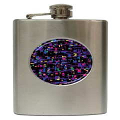 Purple Galaxy Hip Flask (6 Oz) by Valentinaart