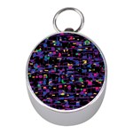 Purple galaxy Mini Silver Compasses Front