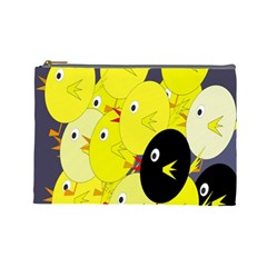 Yellow Flock Cosmetic Bag (large)  by Valentinaart