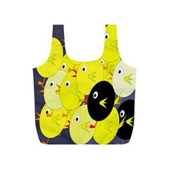 Yellow Flock Full Print Recycle Bags (s)  by Valentinaart