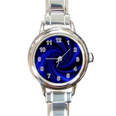 Blue Decorative Twist Round Italian Charm Watch by Valentinaart