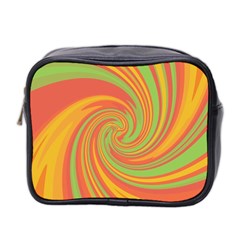 Green And Orange Twist Mini Toiletries Bag 2-side by Valentinaart