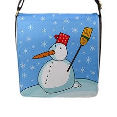 Snowman Flap Messenger Bag (l)  by Valentinaart