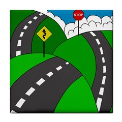 Hit The Road Tile Coasters by Valentinaart