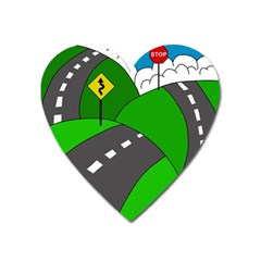 Hit The Road Heart Magnet