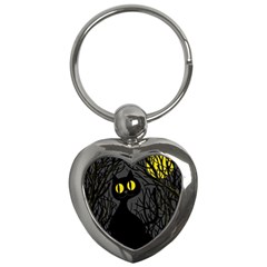 Black Cat - Halloween Key Chains (heart) 