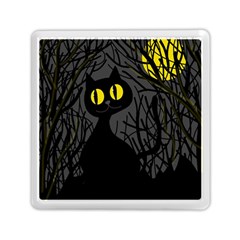 Black Cat - Halloween Memory Card Reader (square)  by Valentinaart