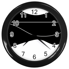 Black And White Wall Clocks (black) by Valentinaart