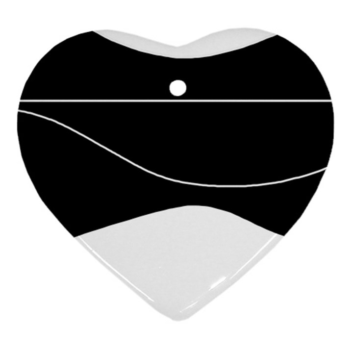 Black and white Heart Ornament (2 Sides)