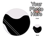 White and black abstraction Multi-purpose Cards (Round)  Back 10