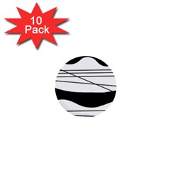 White and black waves 1  Mini Buttons (10 pack) 
