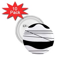 White and black waves 1.75  Buttons (10 pack)