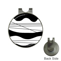 White and black waves Hat Clips with Golf Markers