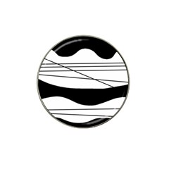 White and black waves Hat Clip Ball Marker (10 pack)