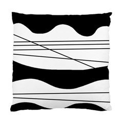 White And Black Waves Standard Cushion Case (one Side) by Valentinaart