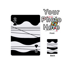 White and black waves Playing Cards 54 (Mini) 