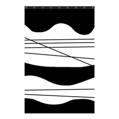 White and black waves Shower Curtain 48  x 72  (Small) 
