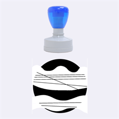 White and black waves Rubber Round Stamps (Medium)