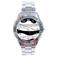 White and black waves Stainless Steel Analogue Watch