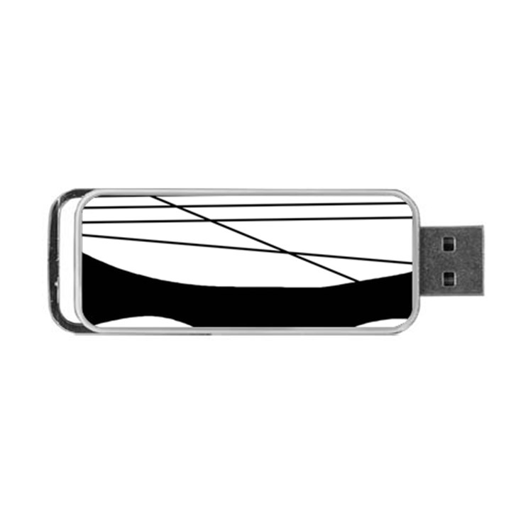 White and black waves Portable USB Flash (One Side)