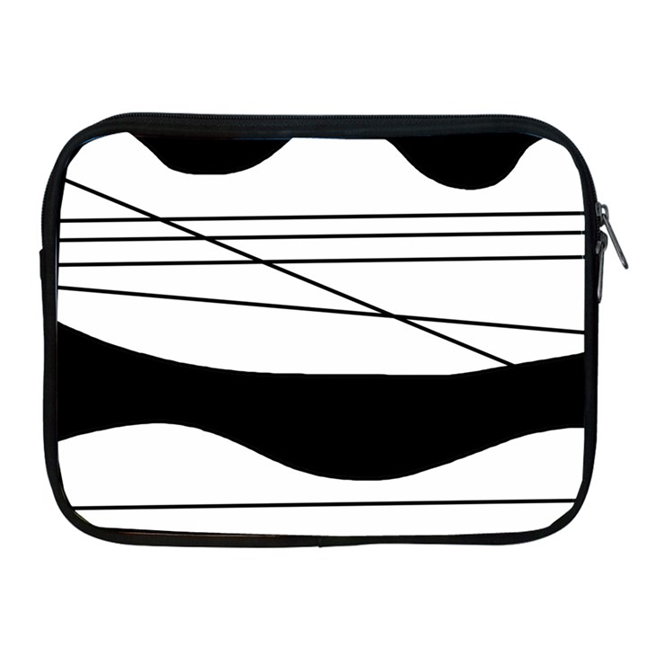 White and black waves Apple iPad 2/3/4 Zipper Cases