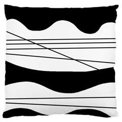 White and black waves Standard Flano Cushion Case (One Side)