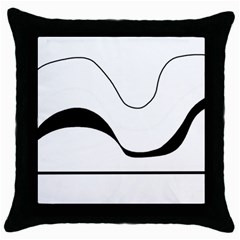 Waves - Black And White Throw Pillow Case (black) by Valentinaart