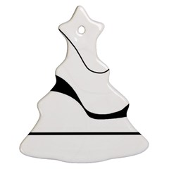Waves - Black And White Ornament (christmas Tree) by Valentinaart