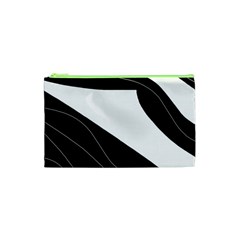 White And Black Decorative Design Cosmetic Bag (xs) by Valentinaart