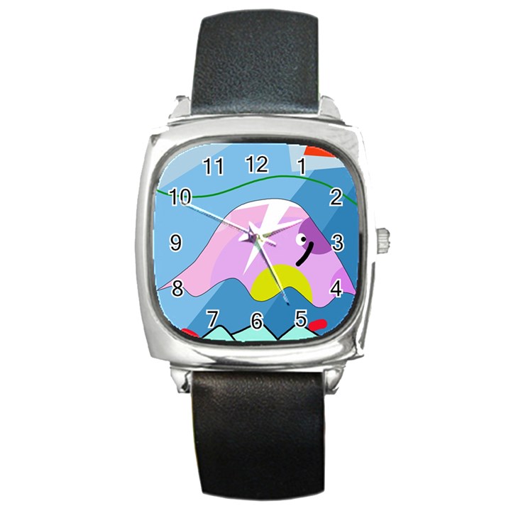 Under the sea Square Metal Watch