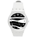 Black light Round Plastic Sport Watch (M) Front