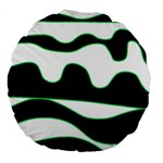 Green, white and black Large 18  Premium Flano Round Cushions Front