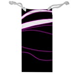 Purple, white and black lines Jewelry Bags Front