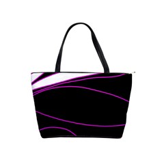 Purple, White And Black Lines Shoulder Handbags by Valentinaart