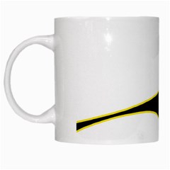 Yellow, Black And White White Mugs by Valentinaart
