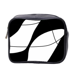 White And Black Shadow Mini Toiletries Bag 2-side by Valentinaart