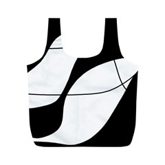 White And Black Shadow Full Print Recycle Bags (m)  by Valentinaart