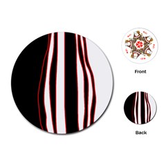 White, Red And Black Lines Playing Cards (round)  by Valentinaart