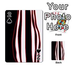 White, Red And Black Lines Playing Cards 54 Designs  by Valentinaart