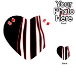 White, red and black lines Playing Cards 54 (Heart)  Front - Diamond8