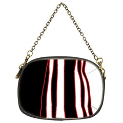 White, Red And Black Lines Chain Purses (one Side) 