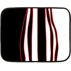 White, Red And Black Lines Double Sided Fleece Blanket (mini)  by Valentinaart