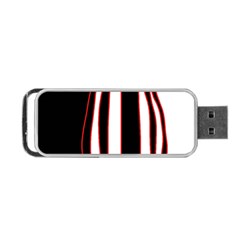 White, Red And Black Lines Portable Usb Flash (one Side) by Valentinaart