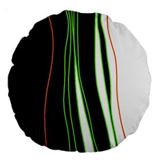 Colorful Lines Harmony Large 18  Premium Flano Round Cushions by Valentinaart