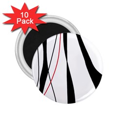 Red, White And Black Elegant Design 2 25  Magnets (10 Pack)  by Valentinaart