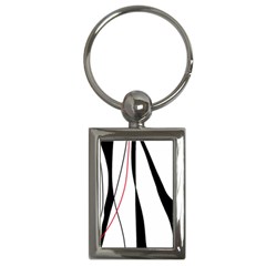 Red, White And Black Elegant Design Key Chains (rectangle)  by Valentinaart