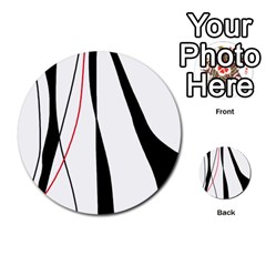 Red, White And Black Elegant Design Multi-purpose Cards (round)  by Valentinaart