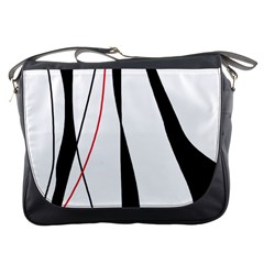 Red, White And Black Elegant Design Messenger Bags by Valentinaart