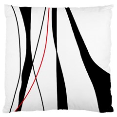 Red, White And Black Elegant Design Large Flano Cushion Case (two Sides)